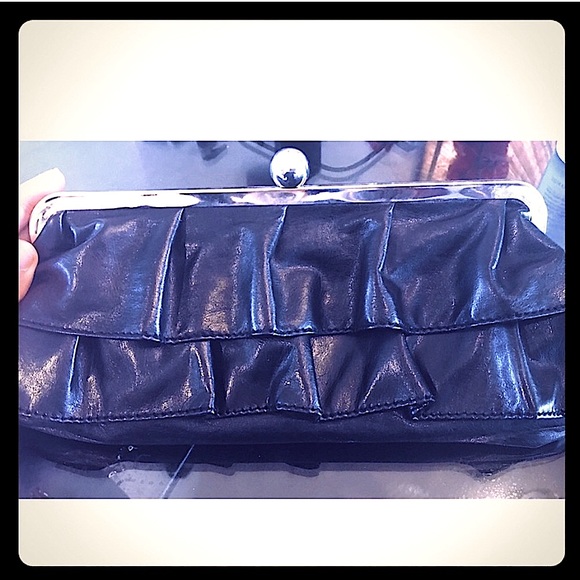 Candie's Handbags - CANDIES classy black ruffled evening party bag